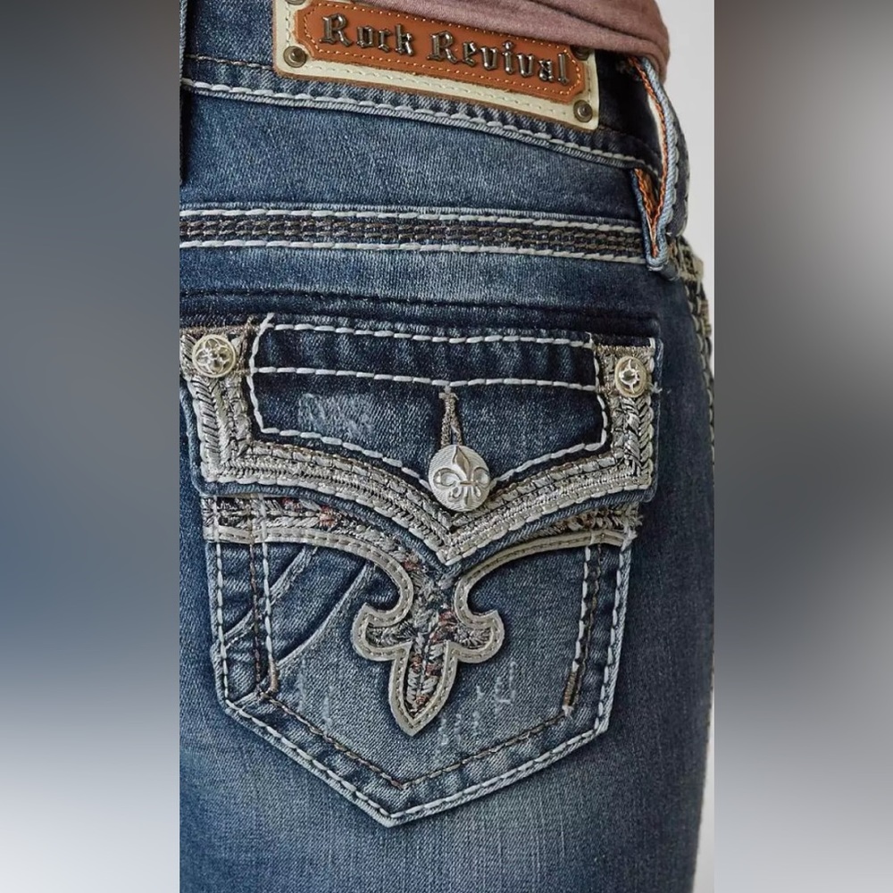 Like New Rock revival Ena  Stretch Jeans Size 34 - Picture 13 of 13